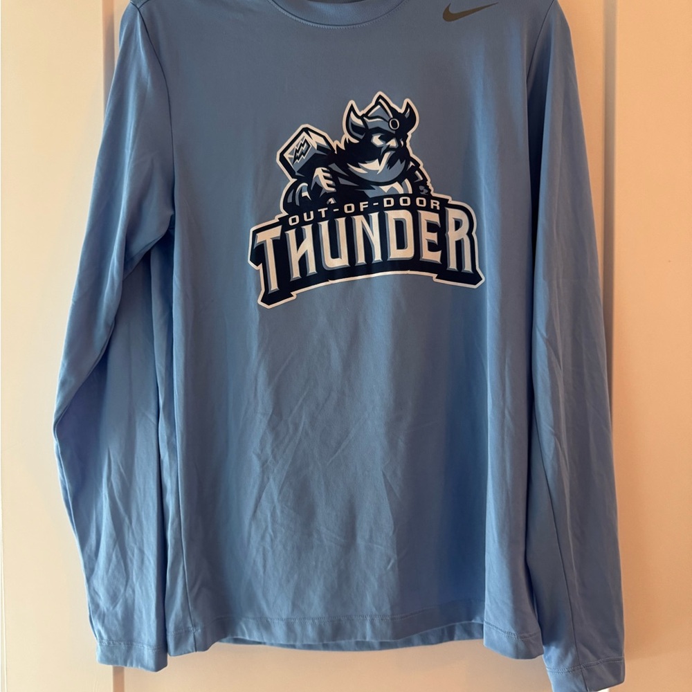 Nike Light Blue Thunder Graphic Long Sleeve Shirt